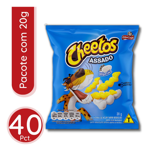 Biscoito Elma Chips: Cheetos Onda Requeijão - 40 Uni. De 20g